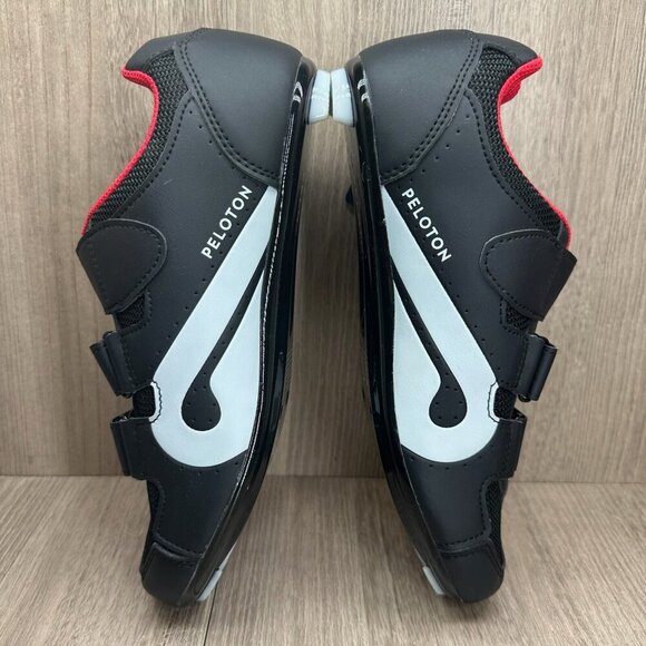 Peloton Cycling Shoes Mens Sz 6.5 Low Top Adjustable Hook & Loop Strap Black Red main image 12